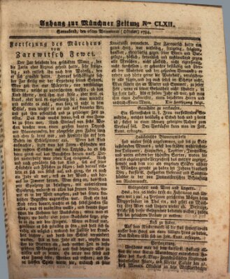 Münchner Zeitung (Süddeutsche Presse) Samstag 16. Oktober 1784