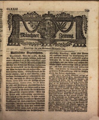 Münchner Zeitung (Süddeutsche Presse) Donnerstag 4. November 1784