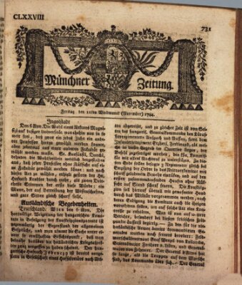 Münchner Zeitung (Süddeutsche Presse) Freitag 12. November 1784