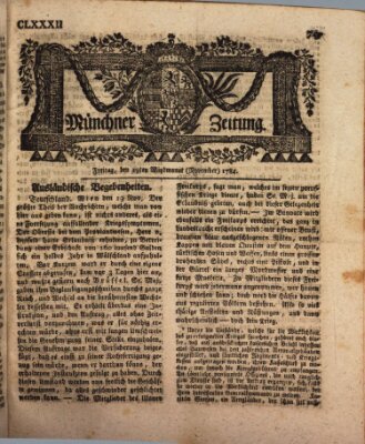 Münchner Zeitung (Süddeutsche Presse) Freitag 19. November 1784