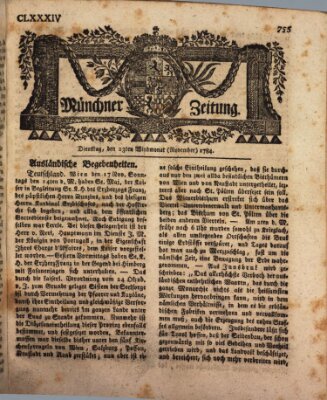 Münchner Zeitung (Süddeutsche Presse) Dienstag 23. November 1784