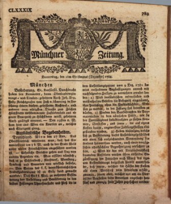 Münchner Zeitung (Süddeutsche Presse) Donnerstag 2. Dezember 1784