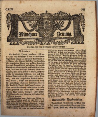 Münchner Zeitung (Süddeutsche Presse) Dienstag 7. Dezember 1784