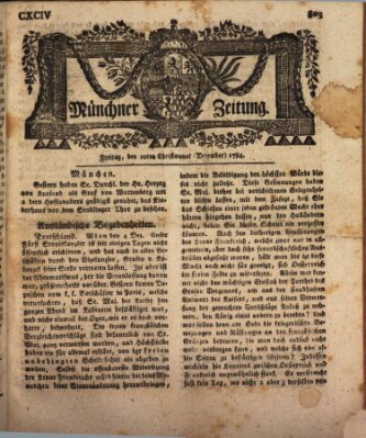 Münchner Zeitung (Süddeutsche Presse) Freitag 10. Dezember 1784