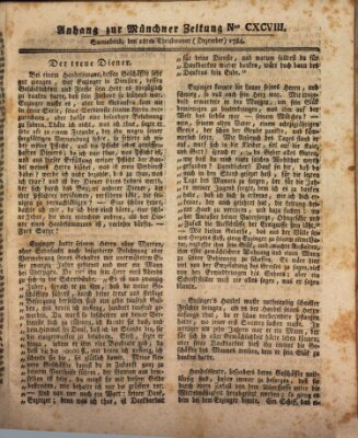 Münchner Zeitung (Süddeutsche Presse) Samstag 18. Dezember 1784