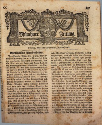 Münchner Zeitung (Süddeutsche Presse) Dienstag 21. Dezember 1784