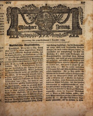 Münchner Zeitung (Süddeutsche Presse) Donnerstag 30. Dezember 1784