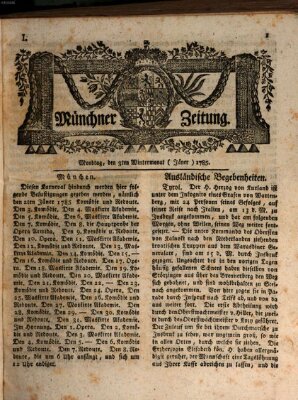 Münchner Zeitung (Süddeutsche Presse) Montag 3. Januar 1785