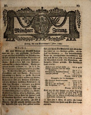 Münchner Zeitung (Süddeutsche Presse) Freitag 7. Januar 1785