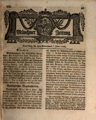 Münchner Zeitung (Süddeutsche Presse) Donnerstag 13. Januar 1785