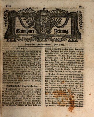 Münchner Zeitung (Süddeutsche Presse) Freitag 14. Januar 1785