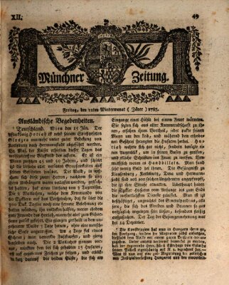 Münchner Zeitung (Süddeutsche Presse) Freitag 21. Januar 1785