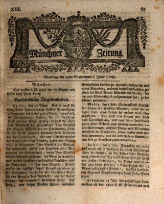 Münchner Zeitung (Süddeutsche Presse) Montag 24. Januar 1785