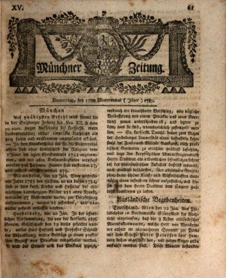 Münchner Zeitung (Süddeutsche Presse) Donnerstag 27. Januar 1785