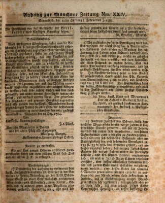 Münchner Zeitung (Süddeutsche Presse) Samstag 12. Februar 1785