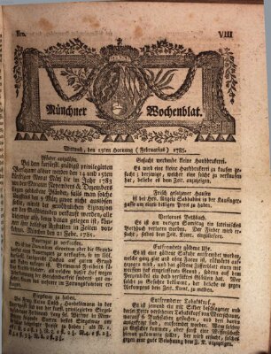 Münchner Zeitung (Süddeutsche Presse) Mittwoch 23. Februar 1785