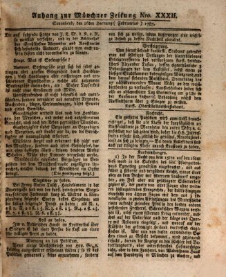 Münchner Zeitung (Süddeutsche Presse) Samstag 26. Februar 1785