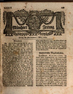 Münchner Zeitung (Süddeutsche Presse) Freitag 4. März 1785