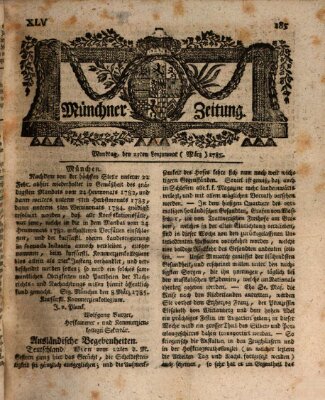 Münchner Zeitung (Süddeutsche Presse) Montag 21. März 1785