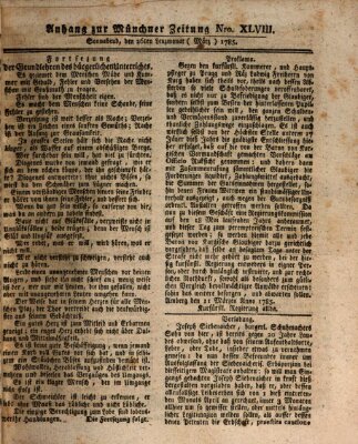 Münchner Zeitung (Süddeutsche Presse) Samstag 26. März 1785