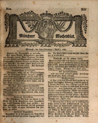 Münchner Zeitung (Süddeutsche Presse) Mittwoch 6. April 1785