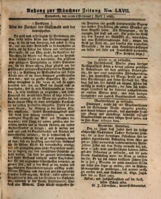 Münchner Zeitung (Süddeutsche Presse) Samstag 30. April 1785