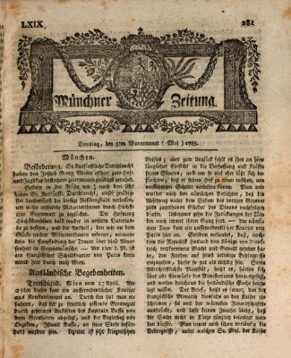 Münchner Zeitung (Süddeutsche Presse) Dienstag 3. Mai 1785