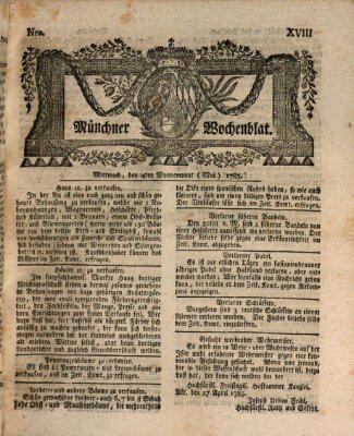 Münchner Zeitung (Süddeutsche Presse) Mittwoch 4. Mai 1785