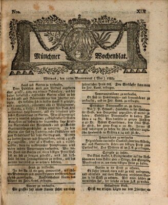 Münchner Zeitung (Süddeutsche Presse) Mittwoch 11. Mai 1785