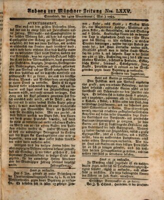 Münchner Zeitung (Süddeutsche Presse) Samstag 14. Mai 1785