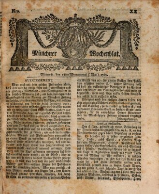 Münchner Zeitung (Süddeutsche Presse) Mittwoch 18. Mai 1785