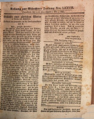 Münchner Zeitung (Süddeutsche Presse) Samstag 21. Mai 1785