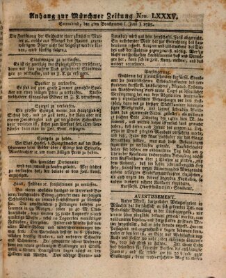 Münchner Zeitung (Süddeutsche Presse) Samstag 4. Juni 1785