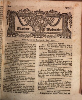 Münchner Zeitung (Süddeutsche Presse) Mittwoch 8. Juni 1785