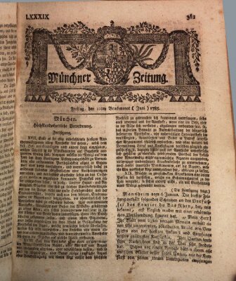 Münchner Zeitung (Süddeutsche Presse) Freitag 10. Juni 1785