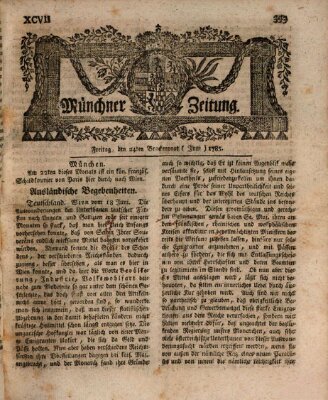 Münchner Zeitung (Süddeutsche Presse) Freitag 24. Juni 1785