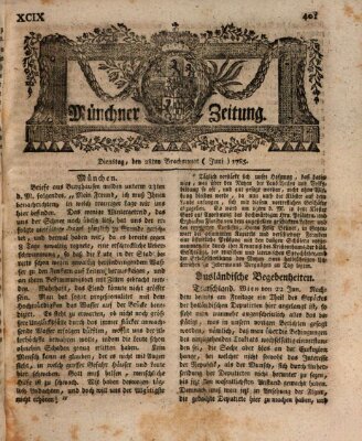 Münchner Zeitung (Süddeutsche Presse) Dienstag 28. Juni 1785