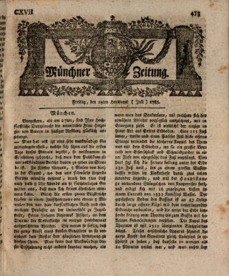 Münchner Zeitung (Süddeutsche Presse) Freitag 29. Juli 1785