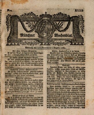 Münchner Zeitung (Süddeutsche Presse) Mittwoch 10. August 1785