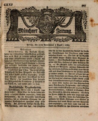 Münchner Zeitung (Süddeutsche Presse) Freitag 12. August 1785