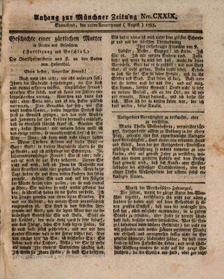 Münchner Zeitung (Süddeutsche Presse) Samstag 20. August 1785