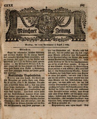 Münchner Zeitung (Süddeutsche Presse) Montag 22. August 1785