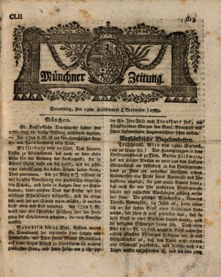 Münchner Zeitung (Süddeutsche Presse) Donnerstag 29. September 1785