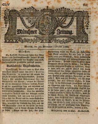 Münchner Zeitung (Süddeutsche Presse) Montag 3. Oktober 1785