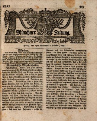 Münchner Zeitung (Süddeutsche Presse) Freitag 14. Oktober 1785