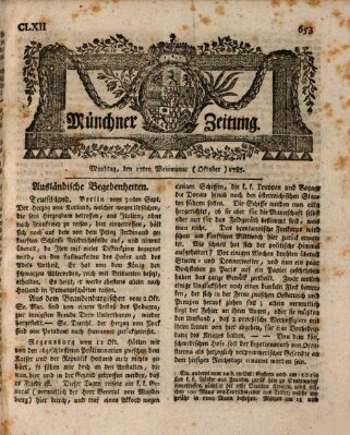 Münchner Zeitung (Süddeutsche Presse) Montag 17. Oktober 1785