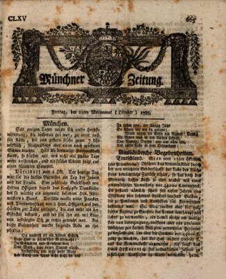 Münchner Zeitung (Süddeutsche Presse) Freitag 21. Oktober 1785