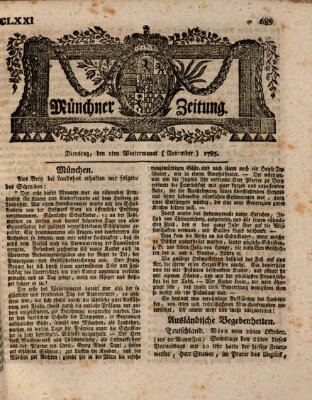 Münchner Zeitung (Süddeutsche Presse) Dienstag 1. November 1785