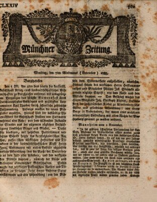 Münchner Zeitung (Süddeutsche Presse) Montag 7. November 1785