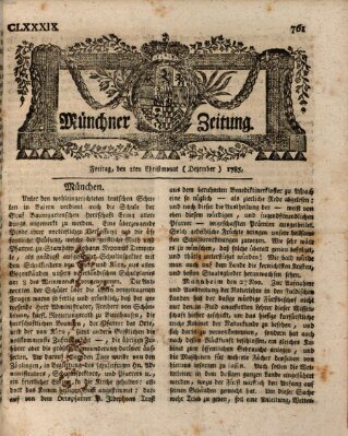 Münchner Zeitung (Süddeutsche Presse) Freitag 2. Dezember 1785